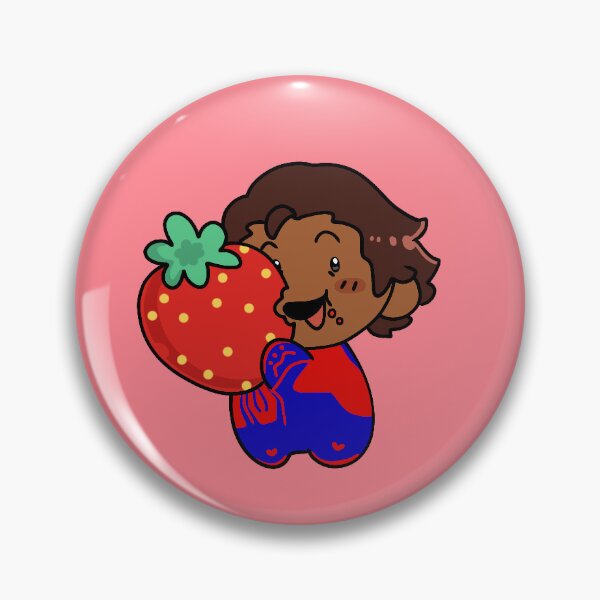 Item preview, Strawberry Miguel pin designed and sold by PinkM00nArt.