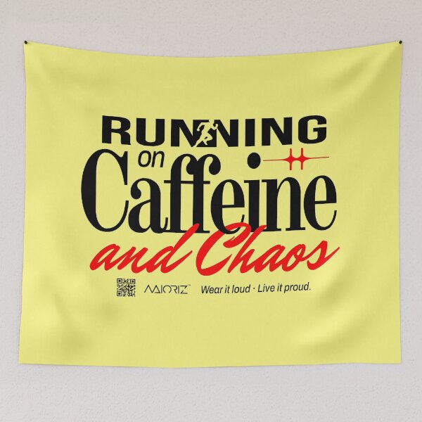 Item preview, RUNNING ON CAFFEINE AND CHAOS designed and sold by Maioriz.