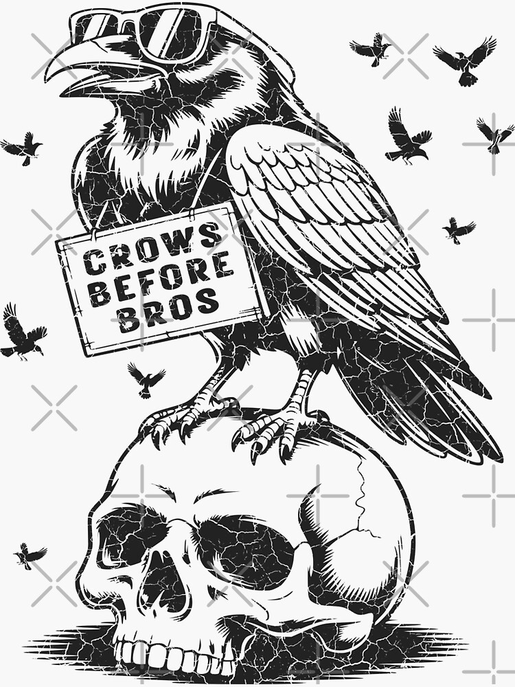 Thumbnail 3 of 3, Sticker, Crows Before Bros Vintage Crackle designed and sold by EthosWear.