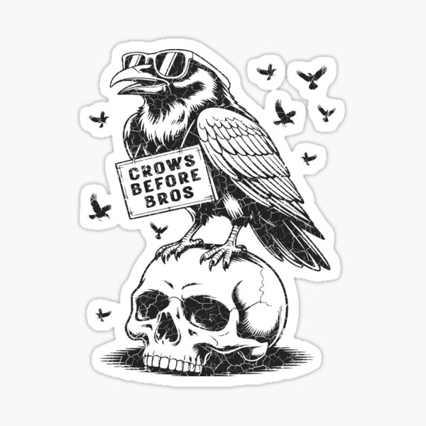 Crows Before Bros Vintage Crackle Sticker