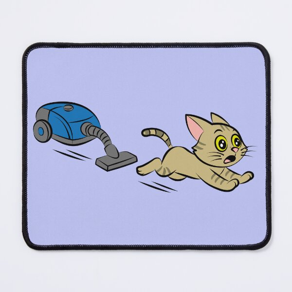 Item preview, Funny Cartoon Cat Running from Vacuum Cleaner designed and sold by fishdesigns.