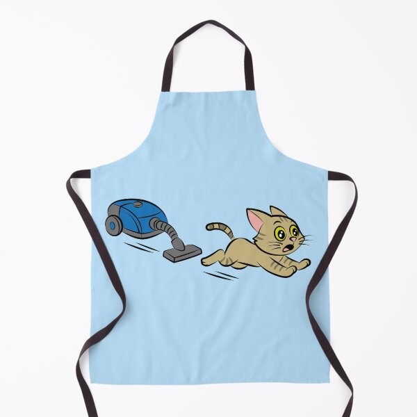 Item preview, Funny Cartoon Cat Running from Vacuum Cleaner designed and sold by fishdesigns.