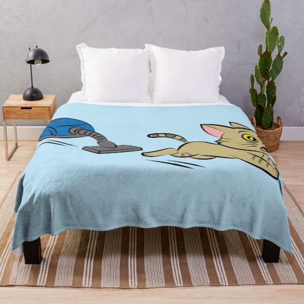 Item preview, Funny Cartoon Cat Running from Vacuum Cleaner designed and sold by fishdesigns.