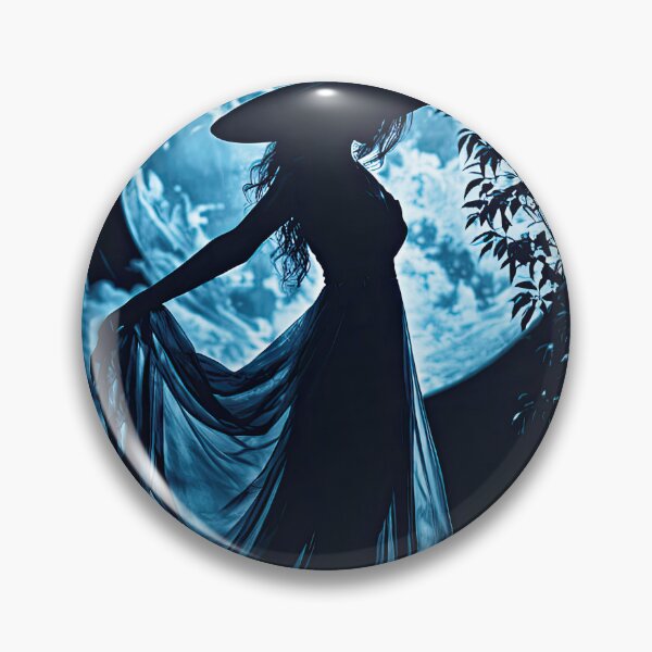 Item preview, Beautiful Witch in Full Moon Wicca Inspired Silhouetted Pretty Lady designed and sold by Stephanie Laird.