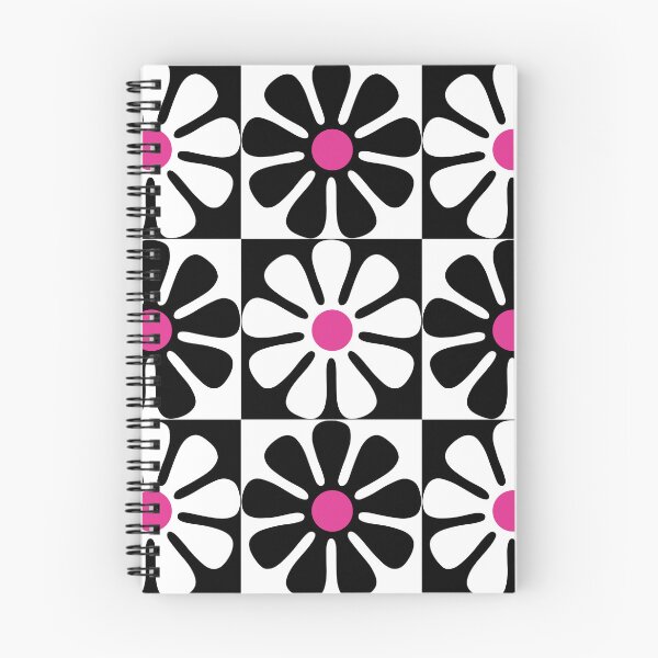 Item preview, 60's Retro Big Flowers in Black, White and Pink designed and sold by MellowCat.