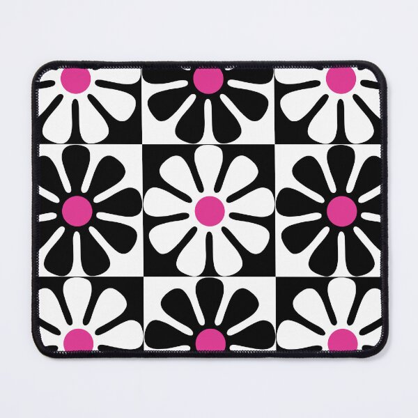Item preview, 60's Retro Big Flowers in Black, White and Pink designed and sold by MellowCat.