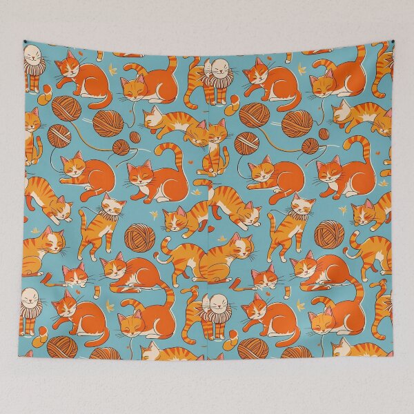 Aperçu de l'œuvre Motif de chat orange créée et vendue par PatronesKawai.