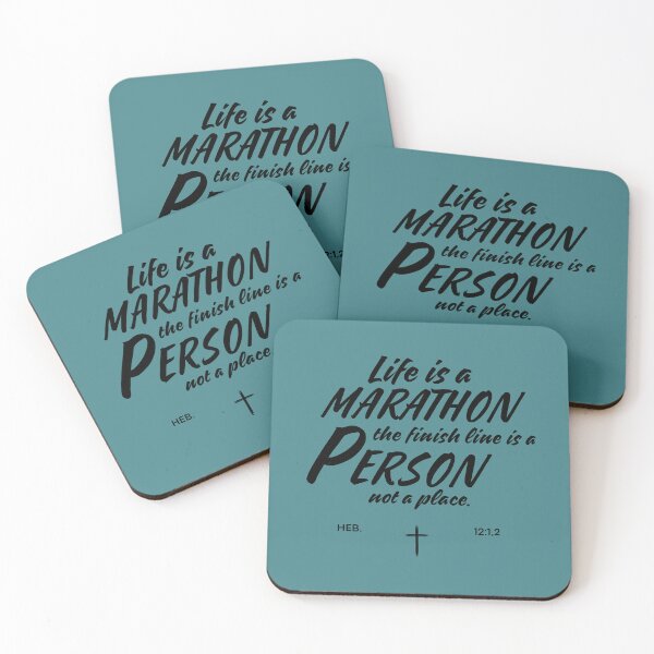 Item preview, Life is a Marathon Hebrews 12 Christian Runner Racing Quote designed and sold by Neeshki.