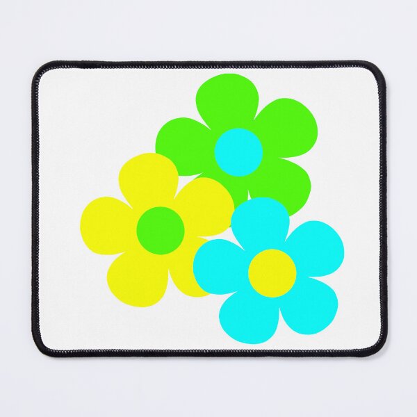Item preview, 60's Flower Power Pop Flowers in Blue, Green and Yellow designed and sold by MellowCat.