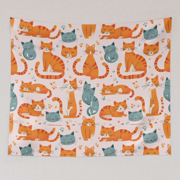 Item preview, Orange Cat Pattern designed and sold by PatronesKawai.
