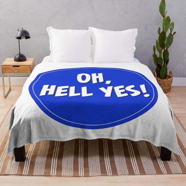 Item preview, Oh, Hell Yes!  round blue Sticker or t-shirt designed and sold by PIXEL POP DESIGNS - Beyond the Norm!.