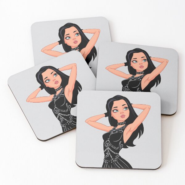 Item preview, Goth girl posing with hands behind her head sexy Illustration designed and sold by Vintage Designs +.