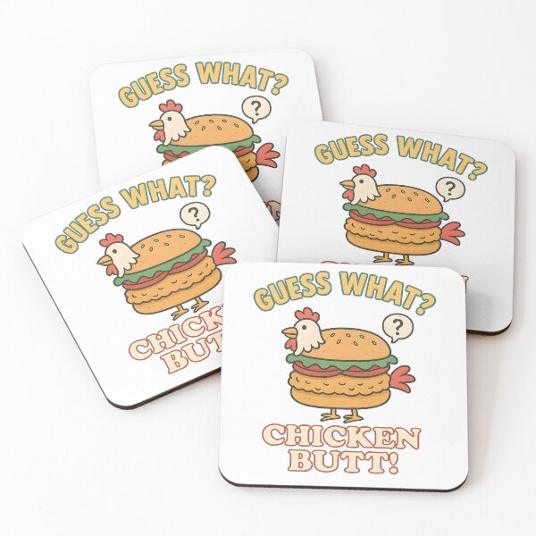 Item preview, "Guess What? Chicken Butt!" Funny Cartoon Joke Design designed and sold by NCLaserDesigns.