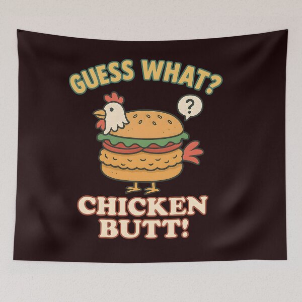 Item preview, "Guess What? Chicken Butt!" Funny Cartoon Joke Design designed and sold by NCLaserDesigns.