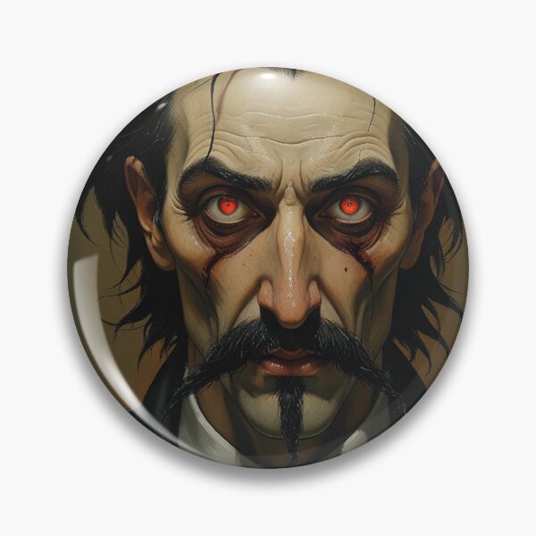 Item preview, Creepy stylized Haunted House  portrait of a old man with a mustache designed and sold by Vintage Designs +.