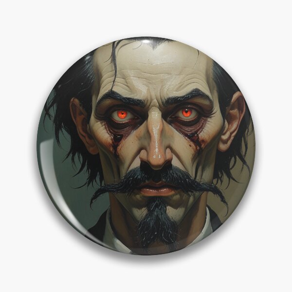 Item preview, Creepy stylized Haunted House  portrait of a old man with a mustache designed and sold by Vintage Designs +.