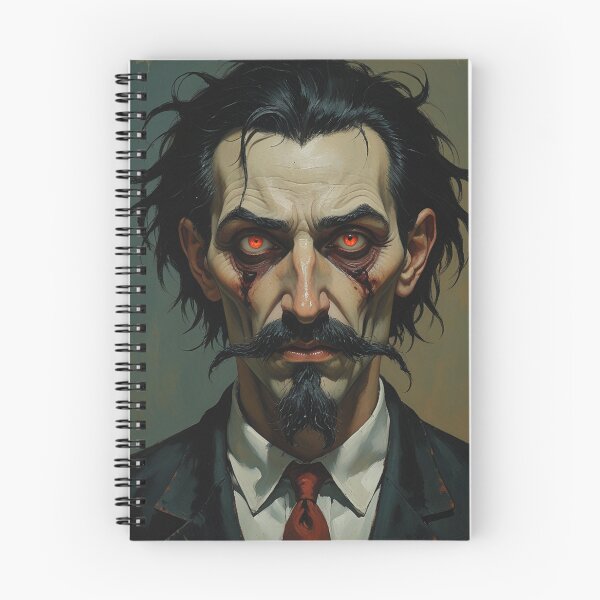 Item preview, Creepy stylized Haunted House  portrait of a old man with a mustache designed and sold by Vintage Designs +.
