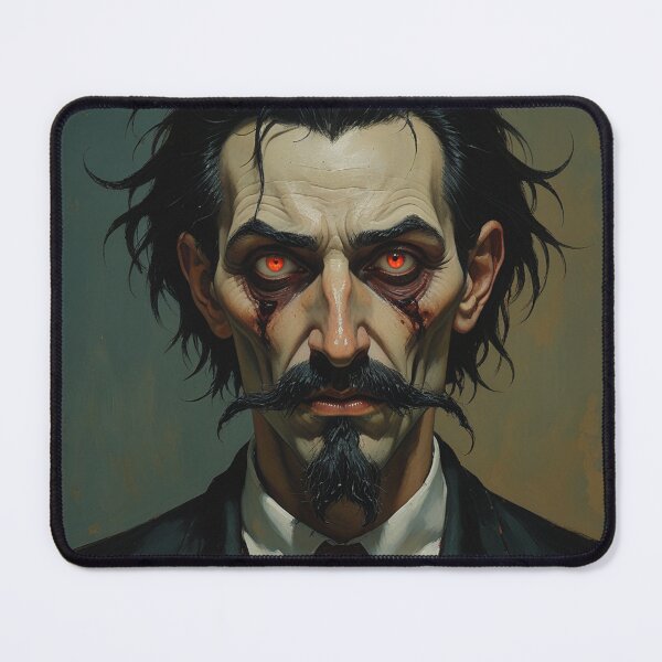 Item preview, Creepy stylized Haunted House portrait of a old man with a mustache designed and sold by Vintage Designs +.