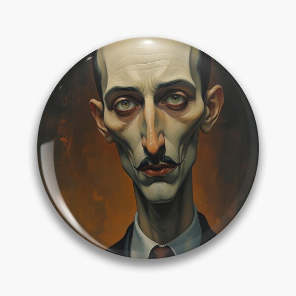 Item preview, Creepy stylized Haunted House  portrait of a old man with a mustache designed and sold by Vintage Designs +.