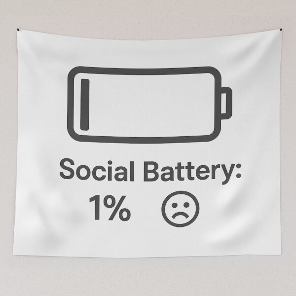 Item preview, Social Battery at 1% designed and sold by SkyyWorks.