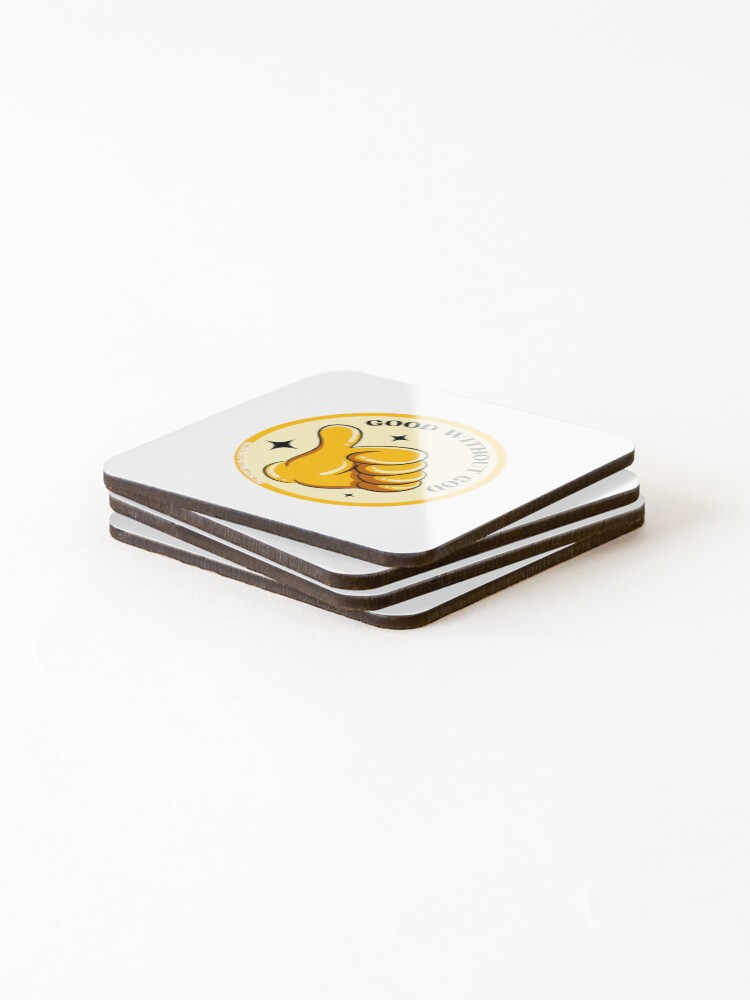 Thumbnail 4 of 5, Coasters (Set of 4), Good Without God designed and sold by RfR-org.
