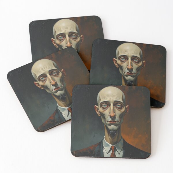Item preview, Creepy stylized Haunted House  portrait of a old man with a mustache designed and sold by Vintage Designs +.