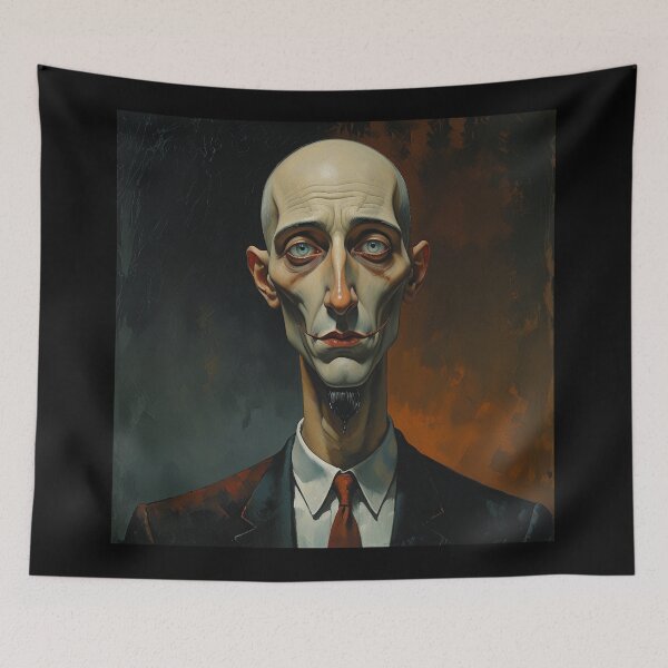 Item preview, Creepy stylized Haunted House  portrait of a old man with a mustache designed and sold by Vintage Designs +.
