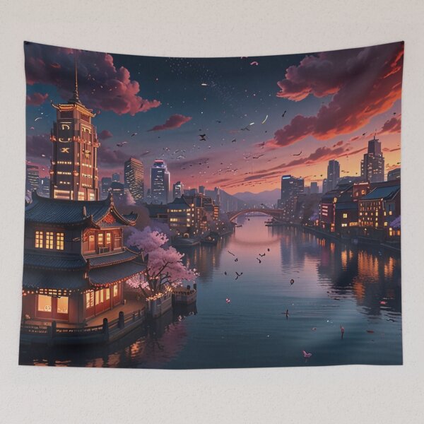 Item preview, Neon Sakura Canal ₪ designed and sold by VA Design.