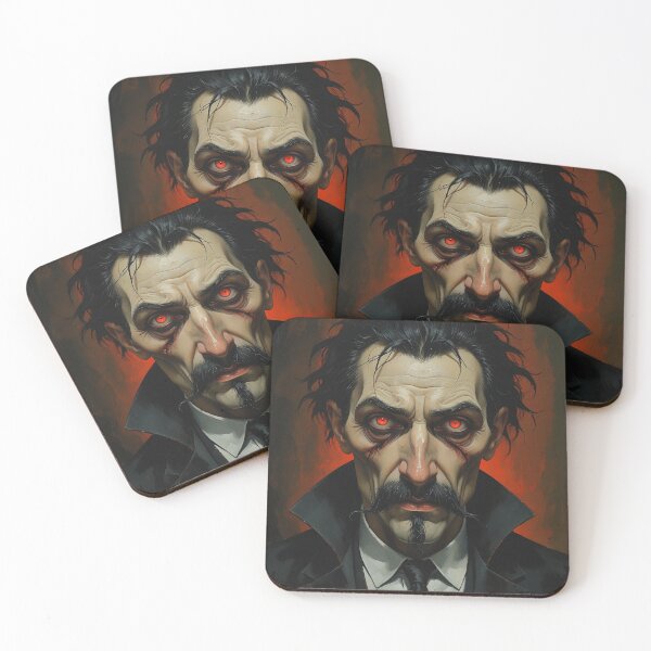 Item preview, Creepy stylized Haunted House  portrait of a old man with a mustache designed and sold by Vintage Designs +.