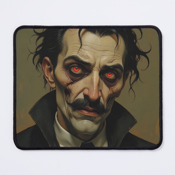 Item preview, Creepy stylized Haunted House portrait of a old man with a mustache designed and sold by Vintage Designs +.