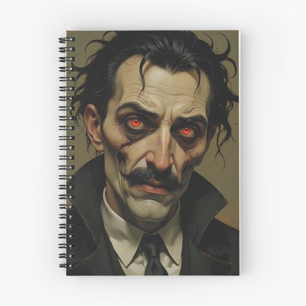 Item preview,  Creepy stylized Haunted House  portrait of a old man with a mustache designed and sold by Vintage Designs +.