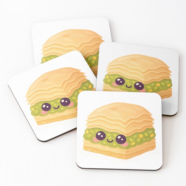 Item preview, Kawaii Pistachio Baklava – Cute Turkish Dessert Sticker designed and sold by Pacika.