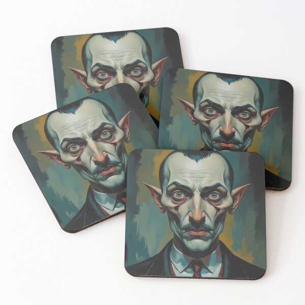 Item preview, Creepy stylized Haunted House  portrait of a old man with a mustache designed and sold by Vintage Designs +.