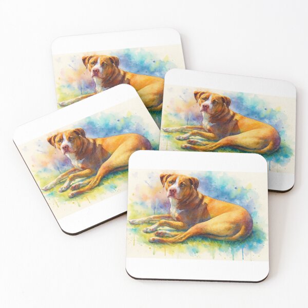 Artikelvorschau, Sonnenverwöhnte Gelassenheit – Aquarell-Pitbull-Kunst entworfen und verkauft von Pawsitively Kai.