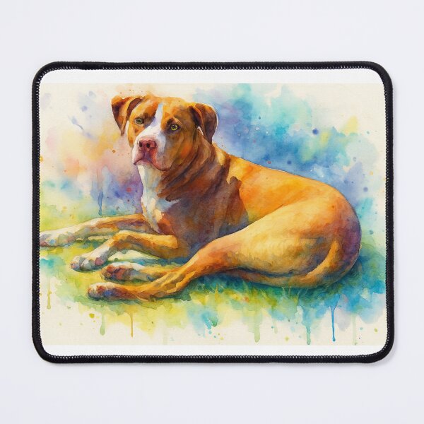 Item preview, Sun-Kissed Serenity – Watercolor Pitbull Art designed and sold by Pawsitively Kai.