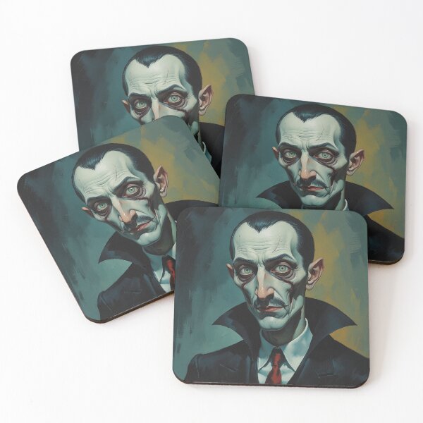 Item preview, Creepy stylized Haunted House  portrait of a old man with a mustache designed and sold by Vintage Designs +.