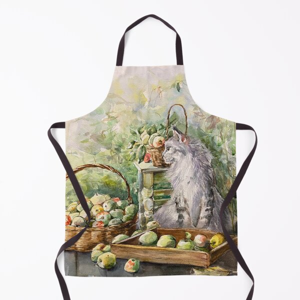 Item preview, Cat and apple harvest. designed and sold by Elena Reutova.