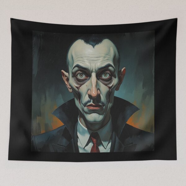 Item preview, Creepy stylized Haunted House  portrait of a old man with a mustache designed and sold by Vintage Designs +.