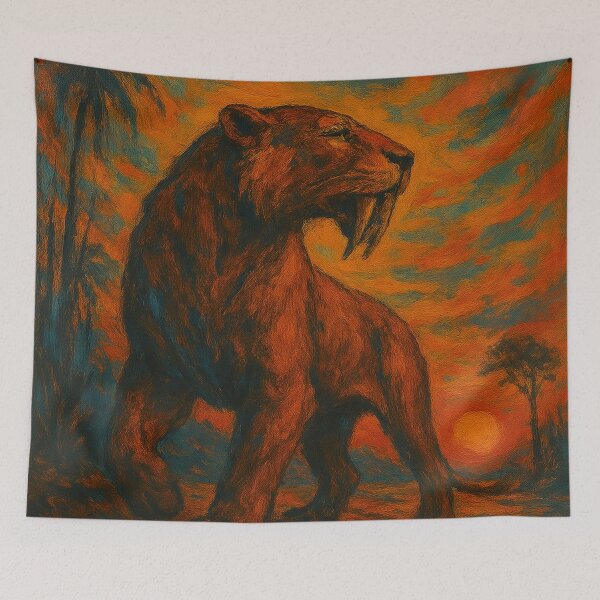 Item preview, Sabertooth Tiger Prehistoric Sunset Abstract designed and sold by JonelleTshirts.