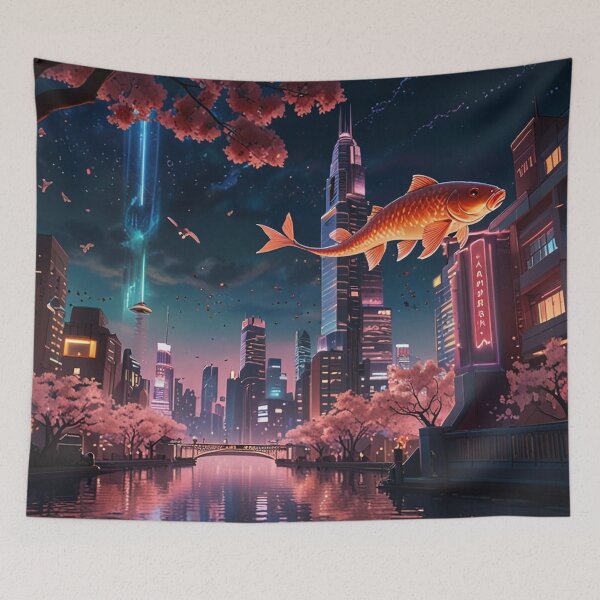 Item preview, Neon Sakura Canal # designed and sold by VA Design.