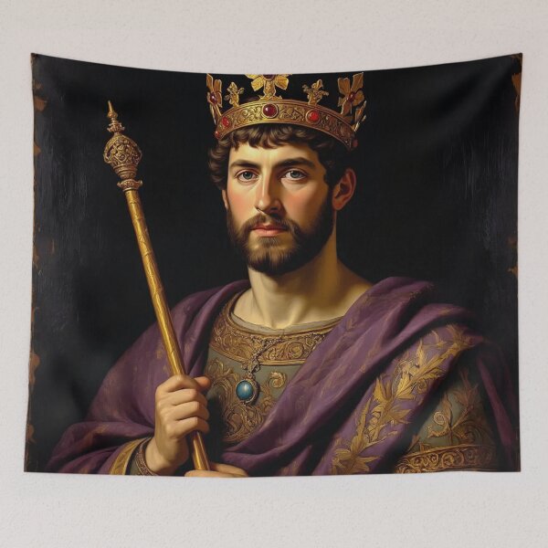 Item preview, Portrait of young King Edward III vintage painting art designed and sold by Vintage Designs +.