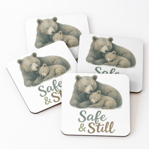 Item preview, Safe & Still Watercolor Sleeping Bear and Baby Bear designed and sold by KuLeo.