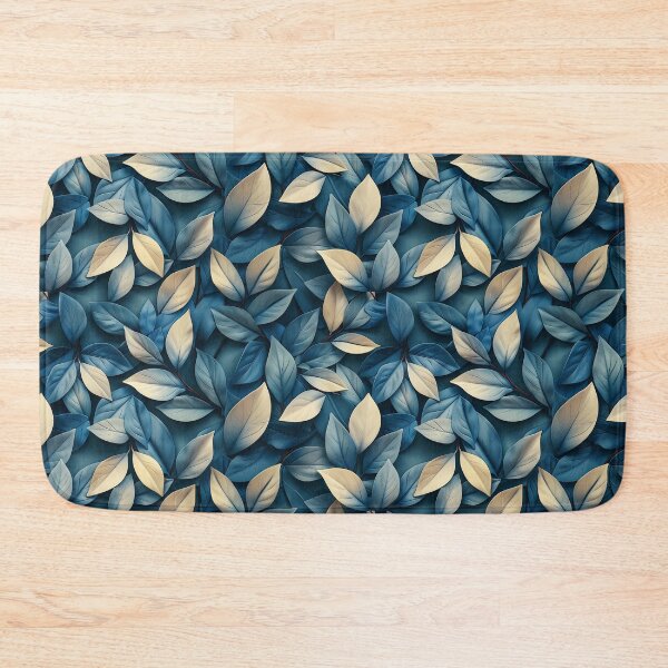Item preview, Stylized Blue and Cream Leaves Pattern designed and sold by NTGUILTY.