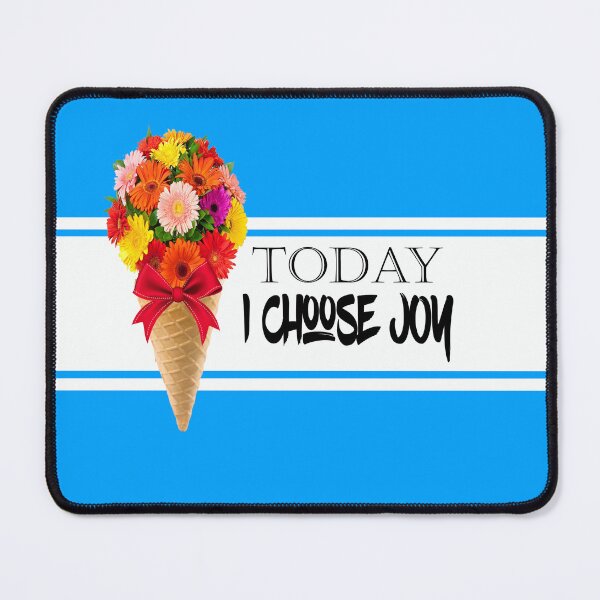 Item preview, Bluer than Blue Collection - Today I Choose Joy with Daisies in an Ice Cream Cone designed and sold by Dailywalker22.