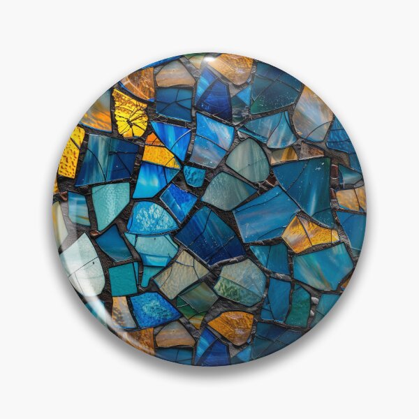 Item preview, Abstract Stained Glass Mosaic Blue and Orange designed and sold by NTGUILTY.