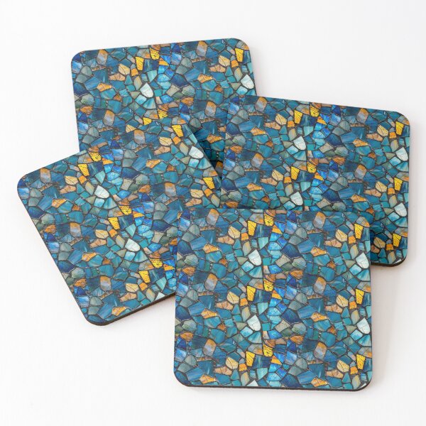 Item preview, Abstract Stained Glass Mosaic Blue and Orange designed and sold by NTGUILTY.
