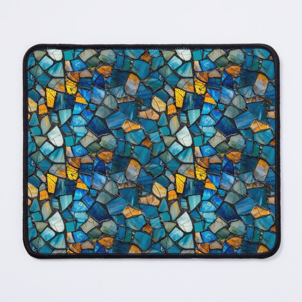 Item preview, Abstract Stained Glass Mosaic Blue and Orange designed and sold by NTGUILTY.