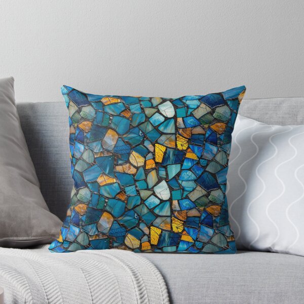 Item preview, Abstract Stained Glass Mosaic Blue and Orange designed and sold by NTGUILTY.