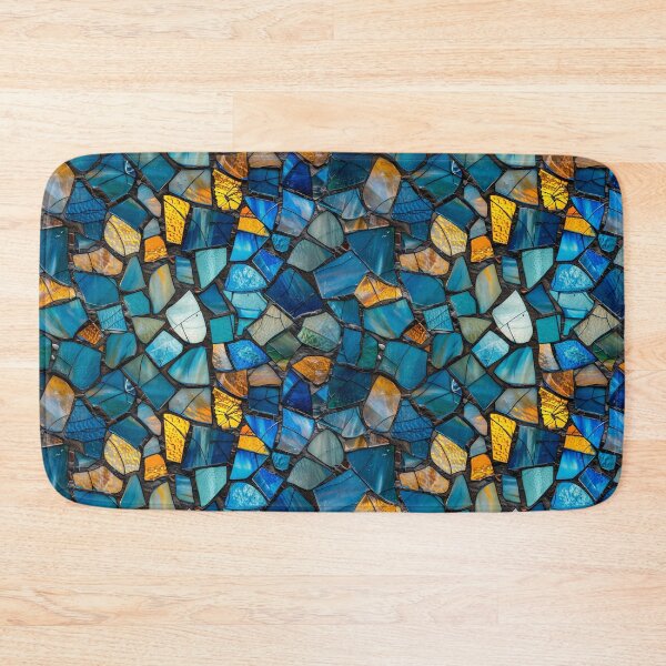 Item preview, Abstract Stained Glass Mosaic Blue and Orange designed and sold by NTGUILTY.