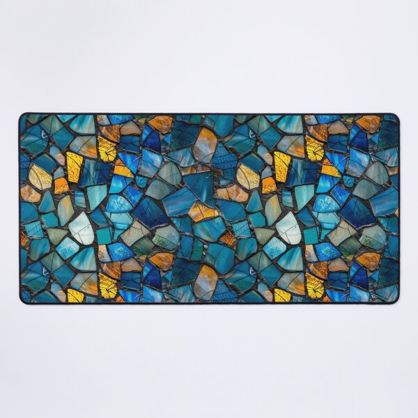 Item preview, Abstract Stained Glass Mosaic Blue and Orange designed and sold by NTGUILTY.